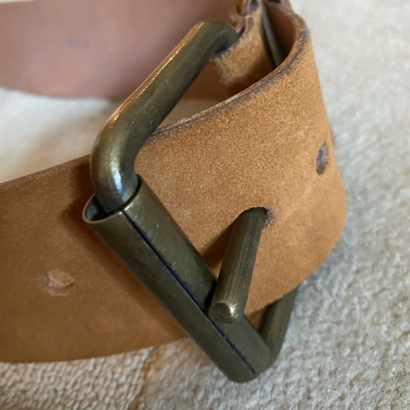 Miu miu suede finish leather belt with brass hardware - Picture 2 of 8